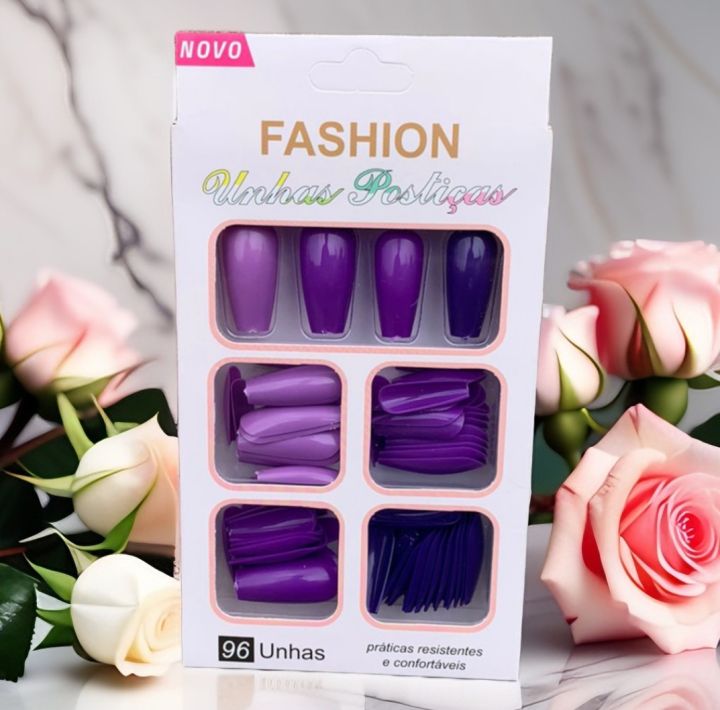 95 pcieas Dark purple 💜 light purple Nails