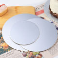 Silvery Coated Round Cake Board Diameter 10-33CM Available Circle Cardboard Base Dessert Tray Mousse Cake Decorating Supplies.