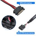 9Pin USB Header Male 1 to 4 Female Extension Cable USB 2.0 Splitter Cable Connector for Motherboard, Adapter for CPU, WiFi. 