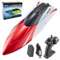 15KM/h Remote Control Boat Double Rudder Motor Waterproof ABS High Speed Speedboat S4 Boy Toy Speedboat Gift Summertime Kids. 