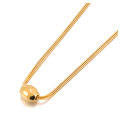 Lokaer Three Layered Snake Chain ellipse Beads Pendant Necklace for Women 316L Stainless Steel 18K Gold Plated Jewelry N24056. 