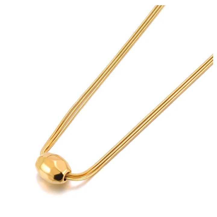 Lokaer%20Three%20Layered%20Snake%20Chain%20ellipse%20Beads%20Pendant%20Necklace%20for%20Women%20316L%20Stainless%20Steel%2018K%20Gold%20Plated%20Jewelry%20N24056%20-%20Image%208
