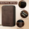Magnetic Attraction Zipper Leather Card Slot Wallet for iPhone 17     Phone MagSafe Magnetic Phone Bag. 