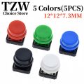 5PCS Tactile Push Button Switch Momentary 12*12*7.3MM Micro switch button + 5PCS Tact Cap(5 colors) for Arduino Switch. 