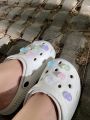 10pcs Set Heart Shaped Shoe Decoration With Hole, Detachable Flower Garden Shoe DIY Decorative Buckle.