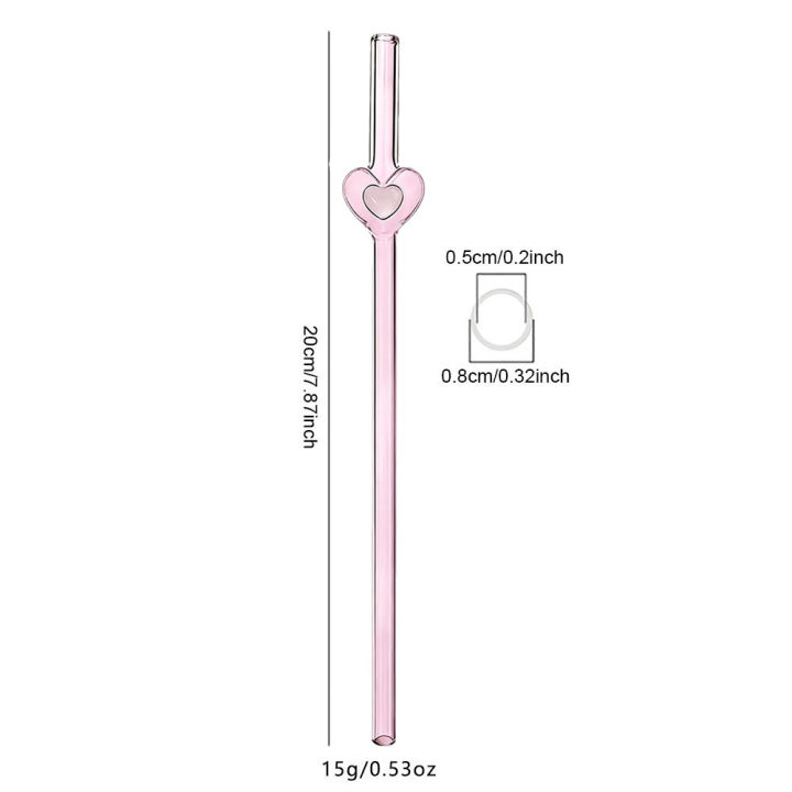 4Pcs%20Reusable%20Straws%20Glass%20Straws%20Heart%20Design%20with%201%20Cleaning%20Brush%20for%20Smoothies%20Milkshakes%20Juices%20,Valentine's%20Day%20%20-%20Image%203