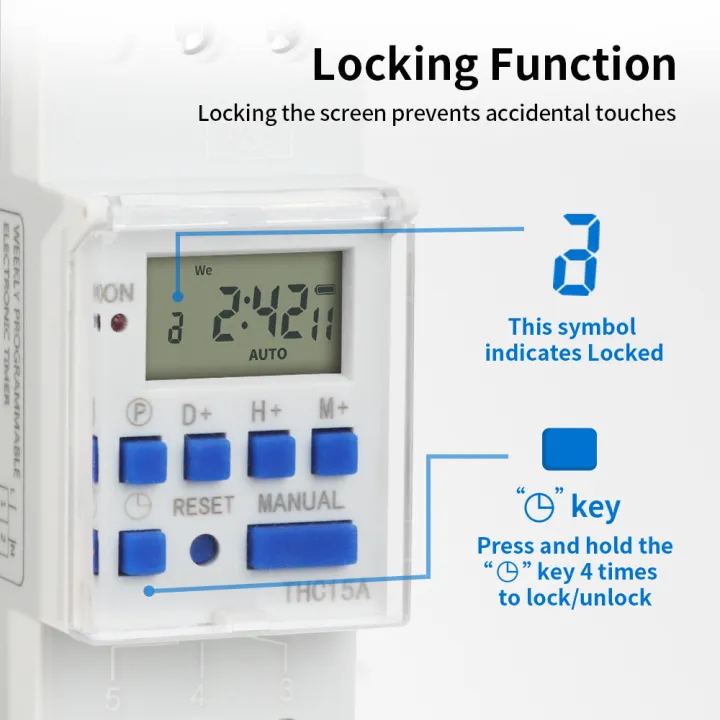 TNCE%20220V%20Timer%20Switch%20THC15A%20mini%20size%207-day%20programmable%20time%20controller%20digital%20Full%20Automatic%20Control%20module%20Breaker%20for%20-%20Image%204