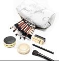White Marble PU Stationery Pencil Case Pouch Makeup Bag with Zip for Girls Woman. 