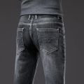 New Men's Slim Straight Elastic Jeans Fashion Business Casual Comfortable Soft Denim Trousers High Quality Mens Designer Clothes. 
