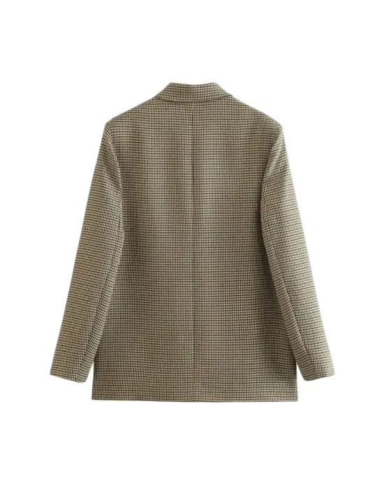 Women%20Fashion%20Double%20Breasted%20Plaid%20Blazer%20Coat%20Vintage%20Long%20Sleeve%20Flap%20Pockets%20Female%20Outerwear%20Chic%20Vestes%20Femme%20-%20Image%202
