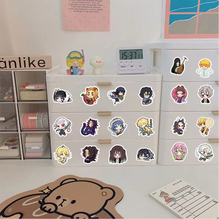 60pcs%20Cute%20Cartoon%20Anime%20Demon%20Slayer%20Anime%20Stickers%20Decoration%20Laptop%20Phone%20Suitcase%20Notebook%20Label%20Stationery%20Sticker%20-%20Image%204
