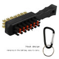 Golf Brush Golf Club Head Cleaning Brush Double Side Brass Nylon Golf Groove Cleaner with Keychain Drop Ship.