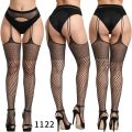 QFast ST02 Stylish Women Lace Fishing Fence Net Leggings Thigh High Long Socks Silk Stockings Lingerie 1 Pair- Black. 