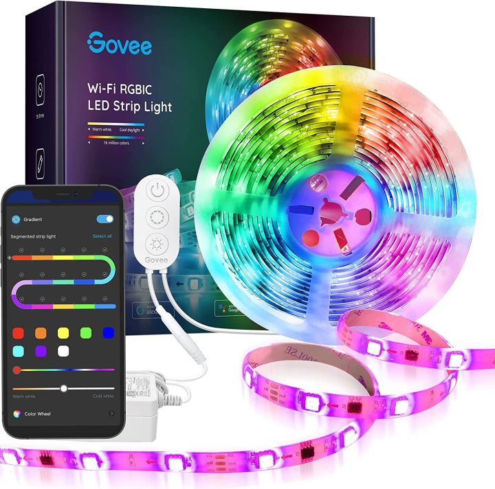 Govee RGBIC H6127 LED Strip Lights 16.4ft Bluetooth LED Light Strip with App Control, 64 Scene Modes, Music Sync, Color Changing LED Strip Lights for Bedroom Kitchen Party Living Room