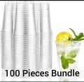 100 Pieces Dispossable Cup or One time Use Cup or Clear Cup or Drinking Cup. 