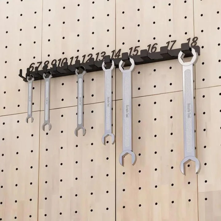 Wrench Screw Organizer Home Wall-mounted Storage Rack With Numbered Slots Tool Organizer Hooks Pliers Screwdriver Holder SHIDWJ