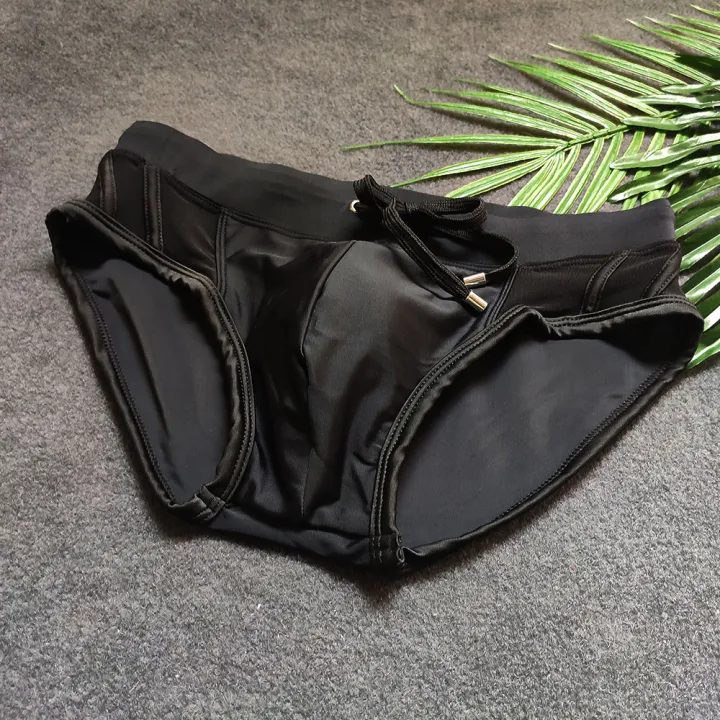 UXH%20Mens%20Bikini%20Swimwear%20With%20Push-Up%20%20Bulge%20Enhancing%20Hollow%20Out%20Pure%20Black%20Translucent%20Swimming%20Briefs%20Hi-Q%20Quick-drying%20-%20Image%206