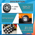 1/64 Wheels with Fixed Rubber Tires Pentagram Spoke for Toy Model Diecast Cars Refiting Parts for Hotwheels (5 sets for 5 Cars). 