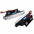 ANGRONG 1 Pair Car 8 LED White Guiding DRL Daytime Running Light Universal  Headlight Parking Lamp Super Bright 12V 7000K. 