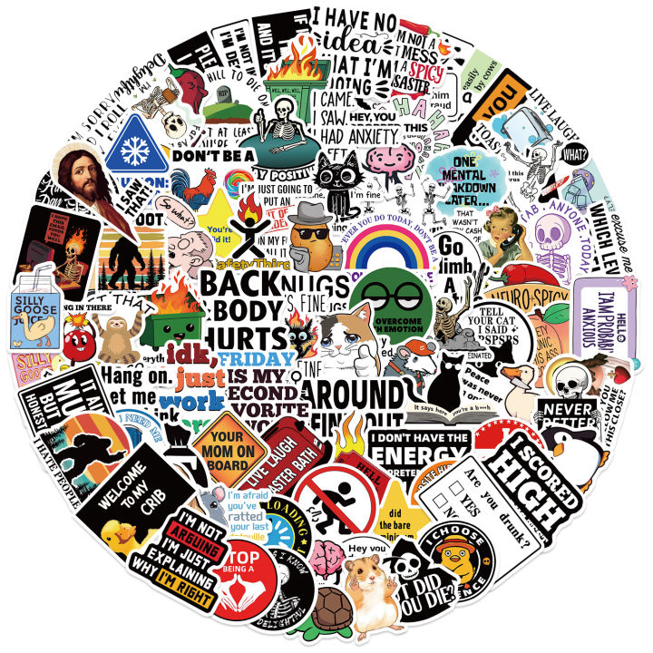 100Pcs%20Cartoon%20Snarky%20MEME%20Stickers%20Decals%20For%20Phone%20Scrapbook%20Skateboard%20Suitcase%20Refrigerator%20Graffiti%20Aesthetic%20Stickers%20-%20Image%203