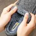 Luxury Woolen Slippers for Men With TPR Sole Memory Foam Platform Warm Soft Cushion Non Slip Plaid Design House Shoes. 