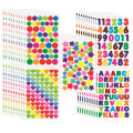 10/20/30/50PCS Numeric Letters Dots Heart Star Children Colored Sticker Paper Toys Album Diary Decoration Accessories Stickers. 