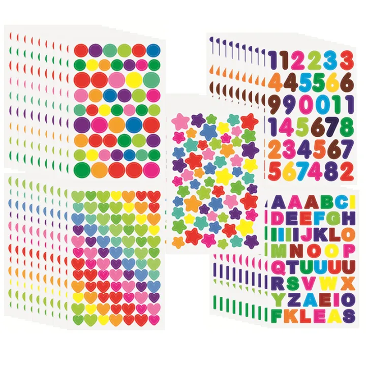 10/20/30/50PCS%20Numeric%20Letters%20Dots%20Heart%20Star%20Children%20Colored%20Sticker%20Paper%20Toys%20Album%20Diary%20Decoration%20Accessories%20Stickers%20-%20Image%206