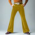 Men Retro Disco Flared Pants Classic Vintage Style Comfy Flare Trousers Fitted Velvet Fabric Dancing Stylish Pants Without Belt. 