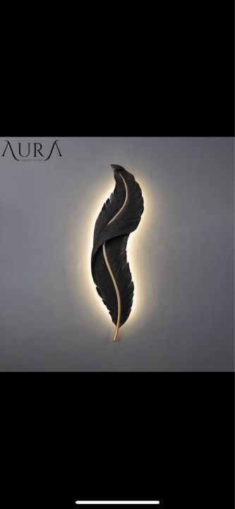 Fiber material. New modern luxury italian style leaf led wall mounted lamp for rooms , hotels , restaurants and Art decorations