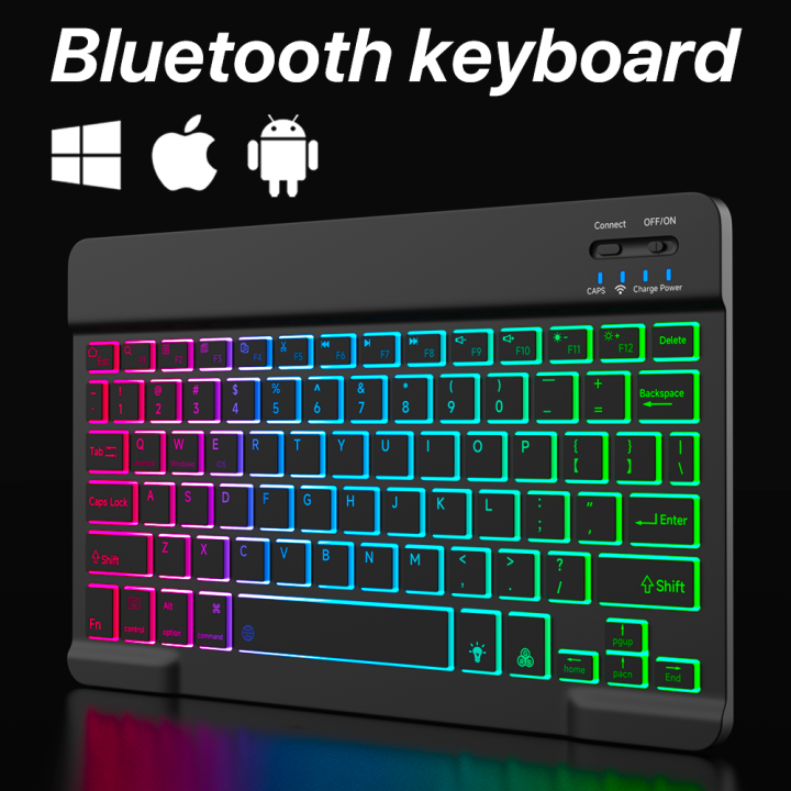 Backlit Backlight Wireless Keyboard And Mouse For iOS Android Windows ...