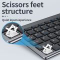 Gray Bluetooth 5.0 & 2.4G Wireless Keyboard Mouse Combo Rechargeable Full Size Wireless Keyboard for Notebook Laptop.