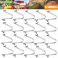 Kayak Paddle Spring Snap Clips Push Button Spring Clip V-Shaped Lift Telescopic Locking Tube Pole Clips for Awning Tent Pole. 