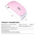 6W Mini Nail Dryer Machine Portable 6 LED UV Manicure Lamp Home Use Nail Lamp For Drying Polish Varnish With USB Cable. 