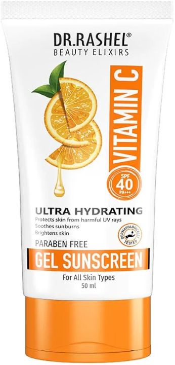 Dr. Rashel Vitamin C Gel Sunscreen SPF 40 PA+++ – Ultra Hydrating & Skin Brightening (50ml)
