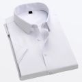 White Short-sleeved Shirt Men's Summer New Solid Color Ice Silk Thin Business Formal Casual Office No-iron Shirt Large Size 5XL. 