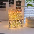 2024 Creative Diy Tulip Flower Sea Cube Three-Dimensional Small Night Lamp Material Package for Girlfriend Couple Girlfriends. 