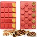 DIY Cute Round Waffle Making Mold Practical Chocolate Making Tool Aroma Candle Silicone Mold Food Grade Silicone Baking Supplies.