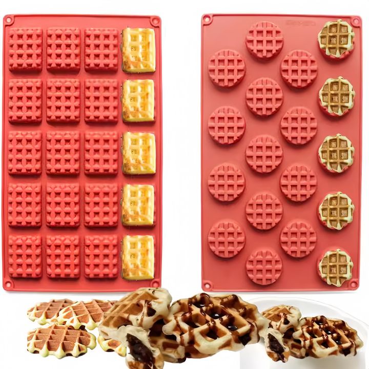 DIY Cute Round Waffle Making Mold Practical Chocolate Making Tool Aroma Candle Silicone Mold Food Grade Silicone Baking Supplies