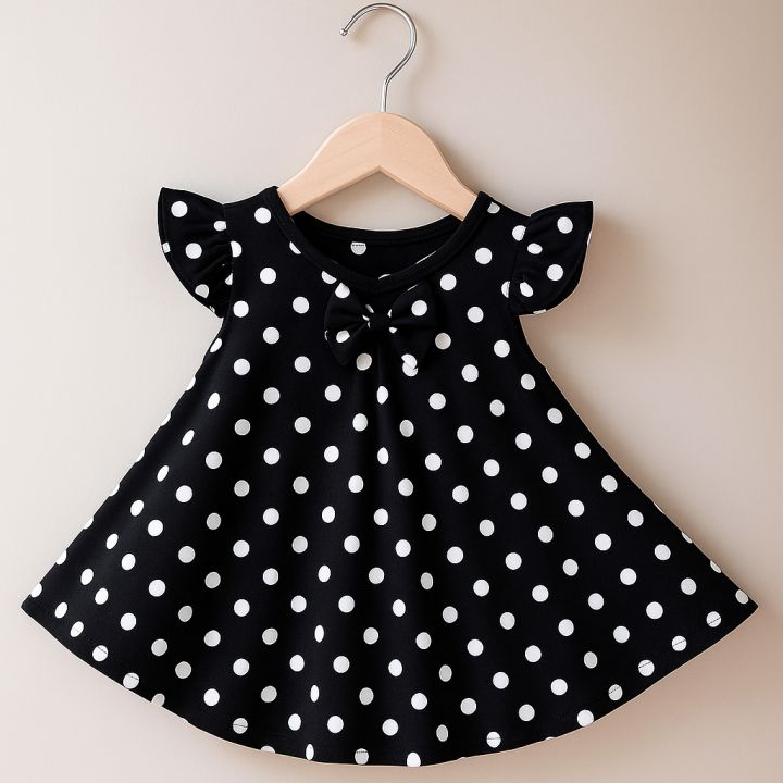 Girls%E2%80%99%20Red%20Polka%20Dot%20Party%20Dress%20with%20Bow%20%E2%80%93%20Soft%20Cotton,%20Flared%20Design%20-%20Image%202