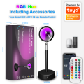 LED Sunset Lamp RGB Portable USB Projection Light Multifunctional Intelligence Photography Lighting Living Atmosphere Decoration. 