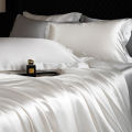 100% Mulberry Silk King Bedding Sets Duvet Cover with Pillowcase Comfortable Bed Sets Linen Sheet Silky Bed Cover Sets.