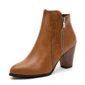 2024 new autumn ladies boot Coarse heeled outdoor nonslip shoe Retro Zipper Fashion Boots Comfort casual women's shoes Botas. 
