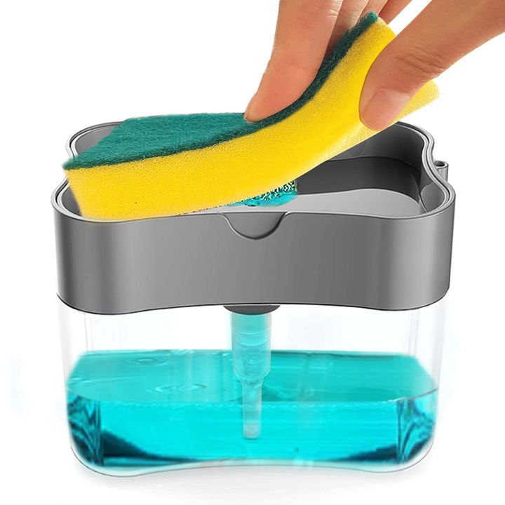 2-in-1%20Liquid%20Soap%20Dispenser%20with%20Sponge%20Holder%20%E2%80%93%20Hand%20Press%20Kitchen%20Soap%20Pump%20-%20Image%202