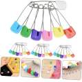5 colors Safety Colors Plastic Head Safety Pin Safety Locking Baby Cloth Diaper Nappy Pins (59 to 75 pcs). 