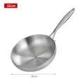 304 Stainless Steel Frying Pan, NonStick Pan Fried Steak Pot  Uncoated Kitchen Cookware For Gas Stove and Induction Cooker. 