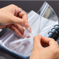 6pcs Convenient Clear PVC A5 A6 A7 Binder Pockets Clear Zipper Folders For 6-Ring Notebook Binder Files Reports Binder. 