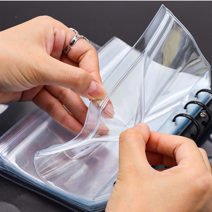 6pcs%20Convenient%20Clear%20PVC%20A5%20A6%20A7%20Binder%20Pockets%20Clear%20Zipper%20Folders%20For%206-Ring%20Notebook%20Binder%20Files%20Reports%20Binder%20-%20Image%203