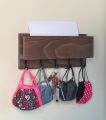 Wooden Wall Mount Entryway Organizer, Key and Mail Holder, Phone Storage, Mail Organizer.
