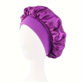 Extra Wide Soft Band Satin Sleep Cap Single-Layer Silk Bonnet Design for Long&Curly Stay-On Hair Night Hair Wrap for Women.