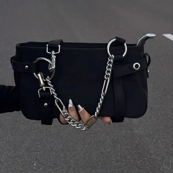 JIOMAY%20Nylon%20Luxury%20Designer%20Handbags%20for%20Women%202024%20Spring%20and%20Summer%20Purses%20Travel%20Chain%20Totes%20Underarm%20Black%20Handsome%20Bags%20-%20Image%203